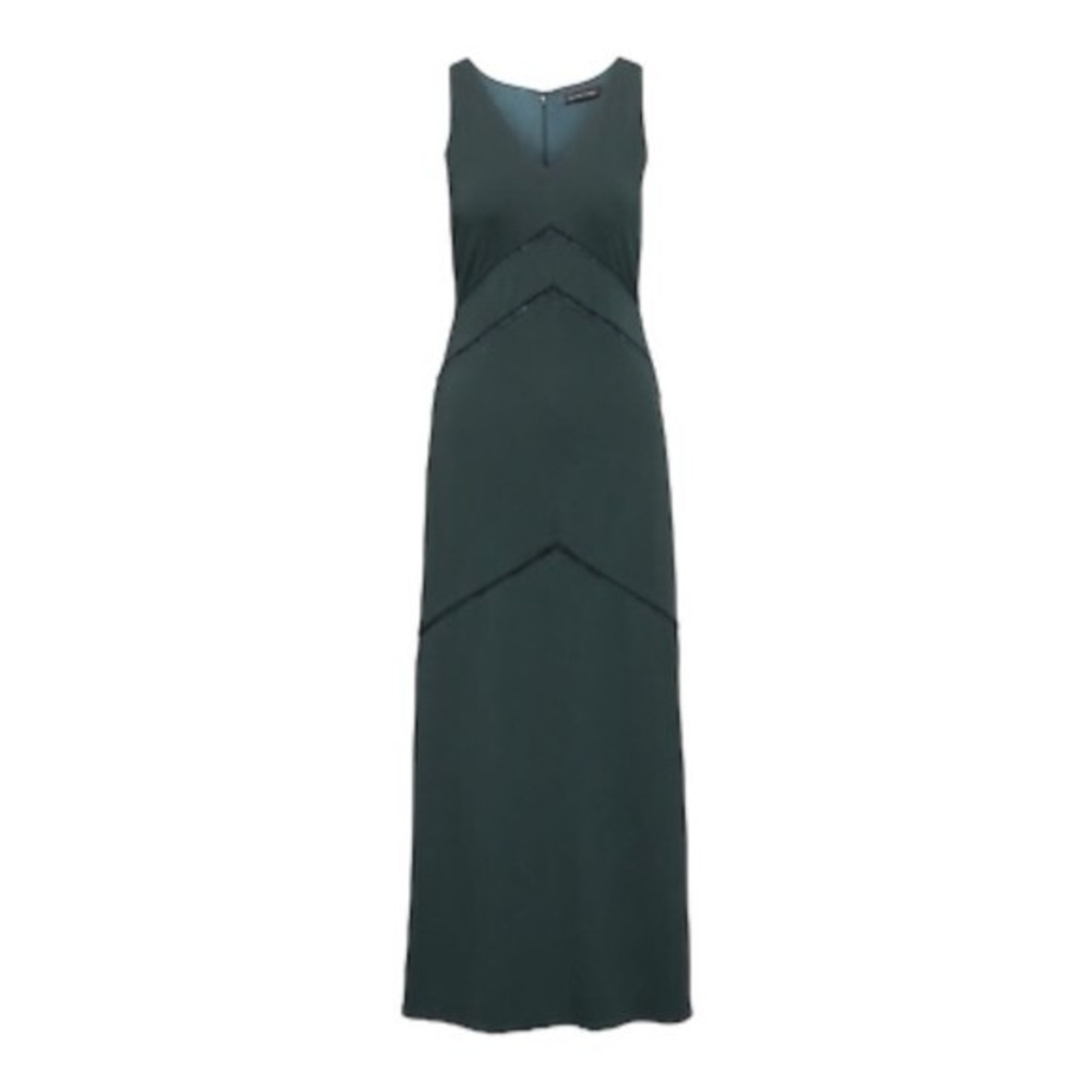 Banana Republic Women's Black Crochet Maxi Dress 6 Sleeveless Rayon Blend EXC - Picture 4 of 8